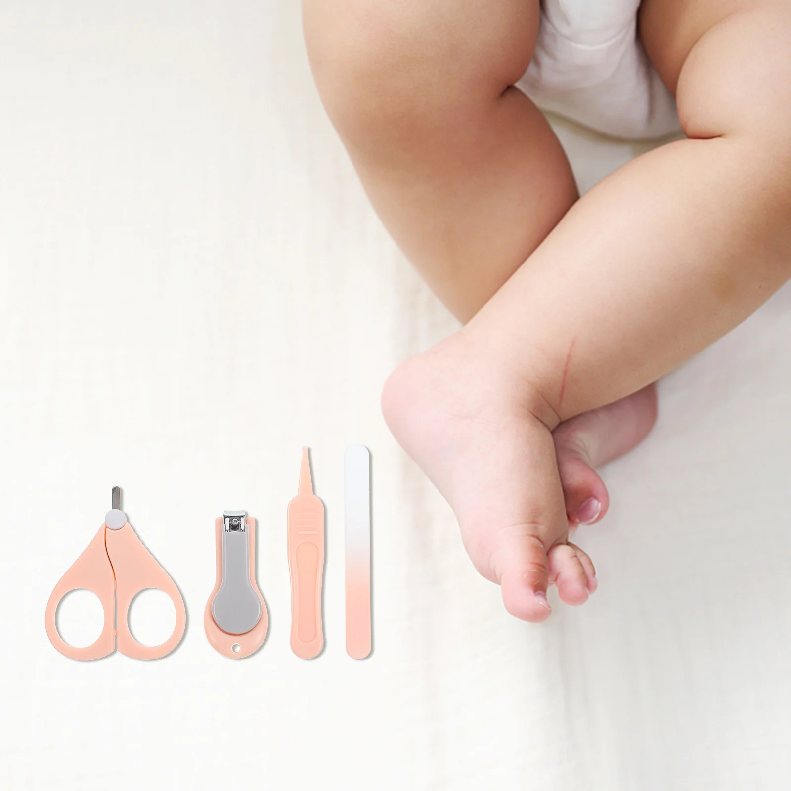 

1Set Baby Nail Clipper Kit Infant Manicure Scissors Pedicure Tools Short Head Safe Delicate Nail Care Newborn Tool