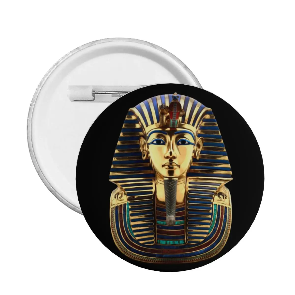 Ancient Egypt Tutankhamun Pharaoh Pin Back Buttons Personalize Egyptian King Tut Brooch Badge for Bags Pinback Birthday Gift