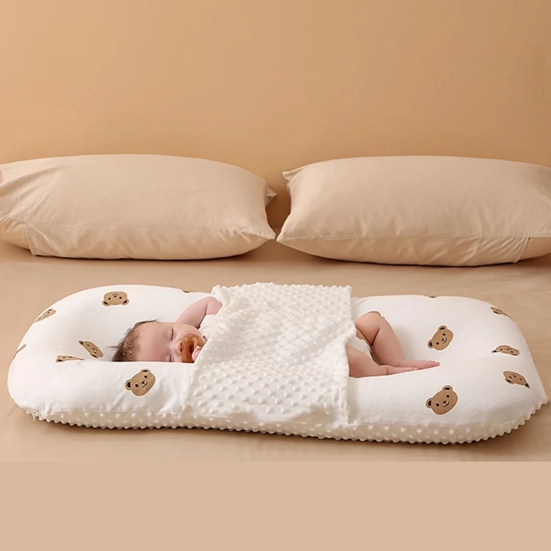 Baby Lounger for 0-12 Months Newborns Nest for Easy Sleeping Toddlers Bassinet Soft & Breathable Travel Bed Mattress