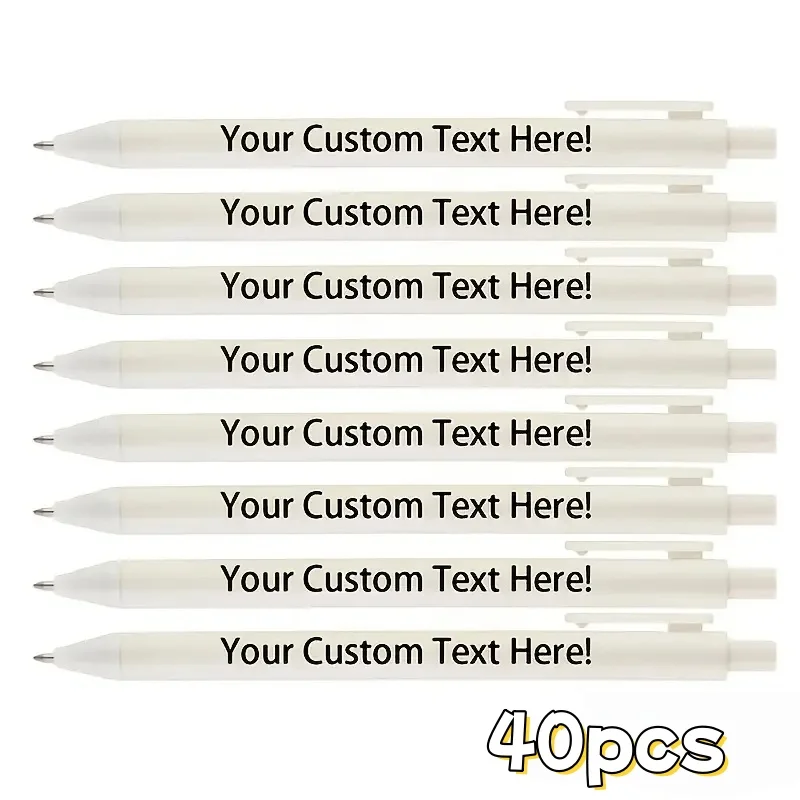 40pcs Custom Retractable Ballpoint Pens Personalized Logo Text Design Colorful Pens For Office School Event Gift Bulk Custom ﻿