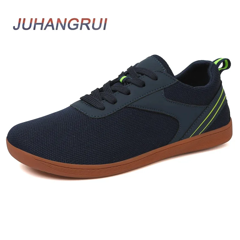 

New Knit Wide Toe Boxes Barefoot Zero Drop Men's Flexible Relax Agility Casual Comzy Trail Running Sneakers Shoes For Men