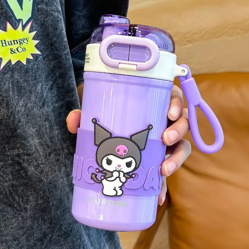 Sanrio Kuromi Cinnamoroll Thermos Cup Kawaii My Melody Kids Vacuum Flask Pochacco Stainless Steel 316 Water Bottle Tumbler Gift