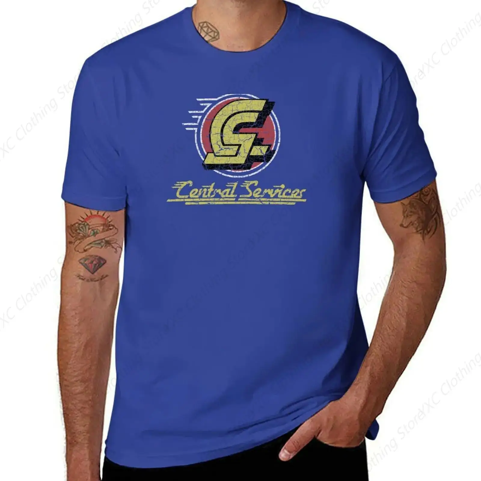 Central Services men's T-shirt- Short Sleeve Crew Neck Soft Fitted Tees S - 6XL Fresh Classic Basic Tshirts