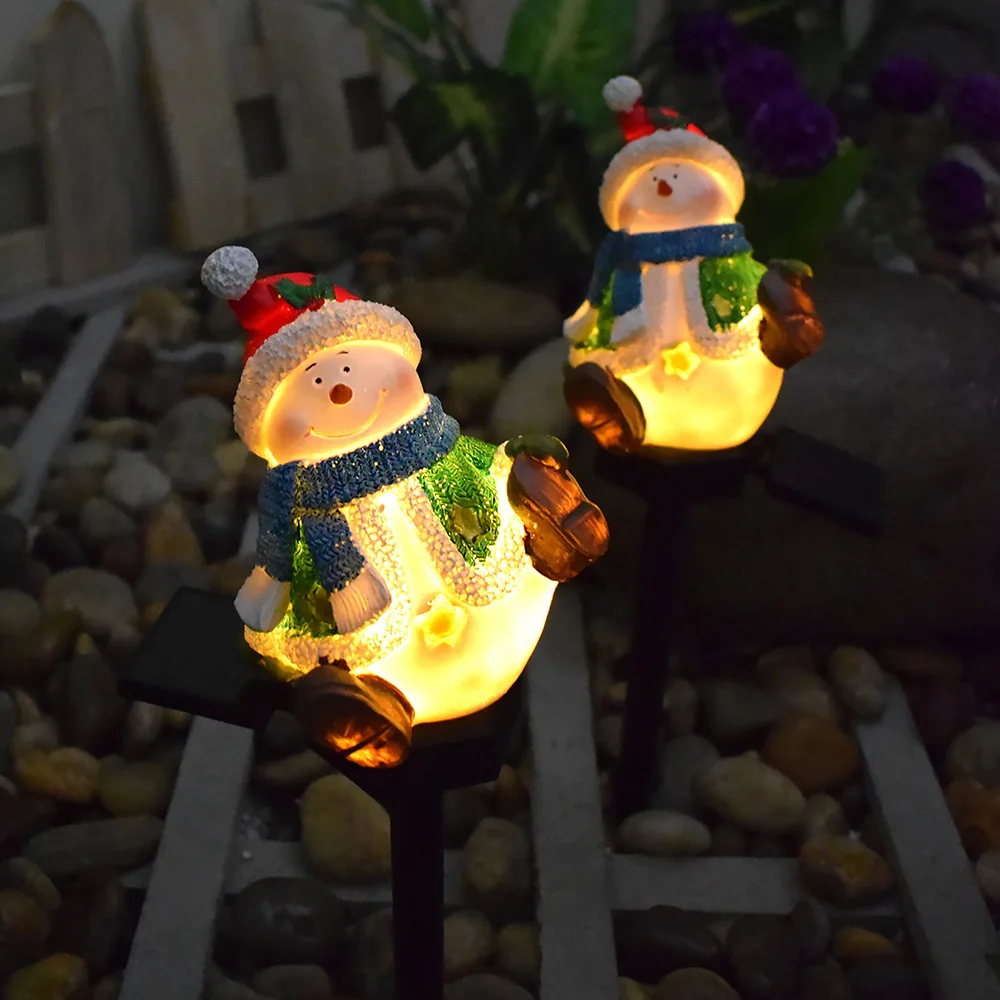 

Solar ground insert light resin snowman outdoor night light courtyard garden lighting landscape atmosphere lawn light