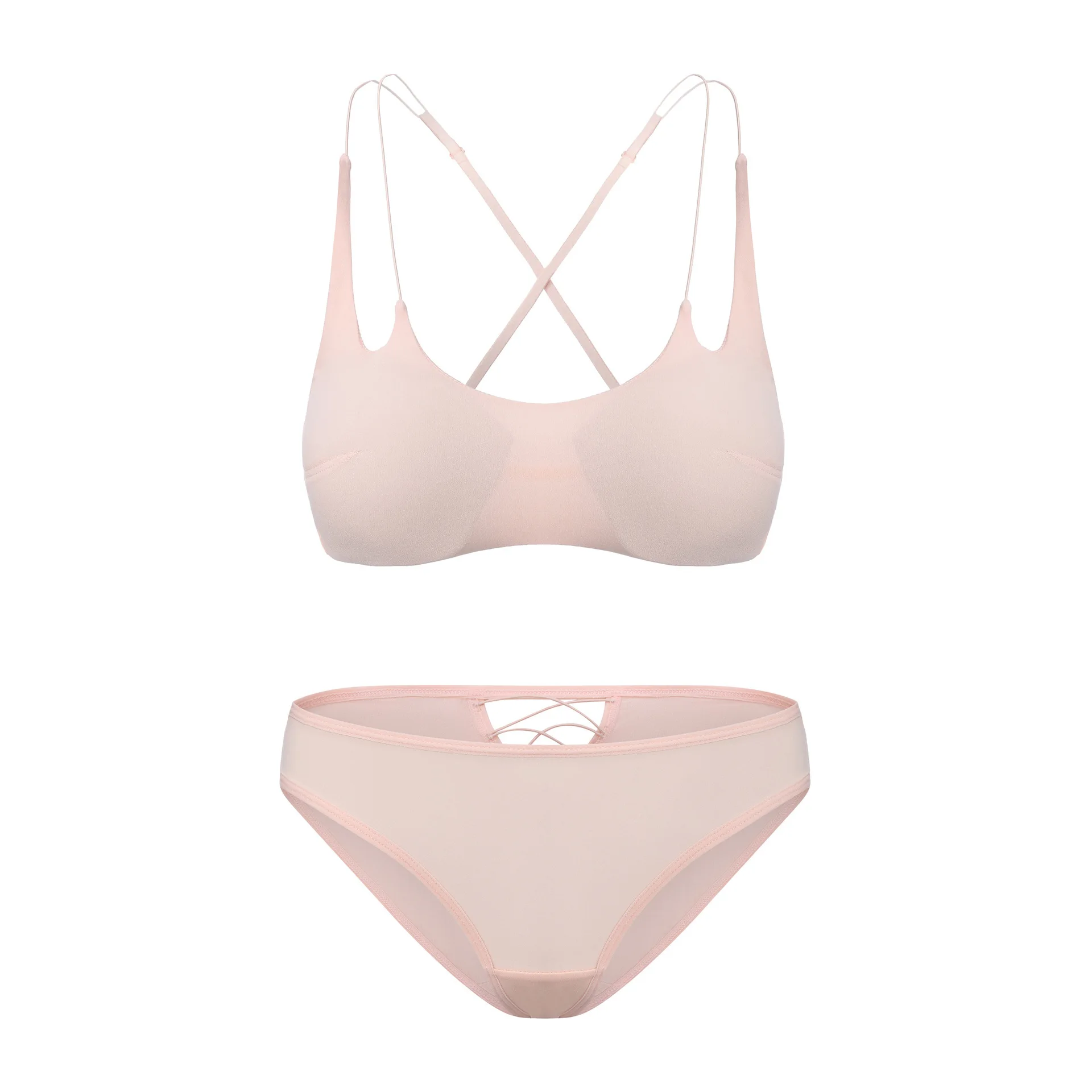

Thin and sexy lingerie with thin shoulder straps underwear large chest women bra no underwire ladies bra with briefs suit