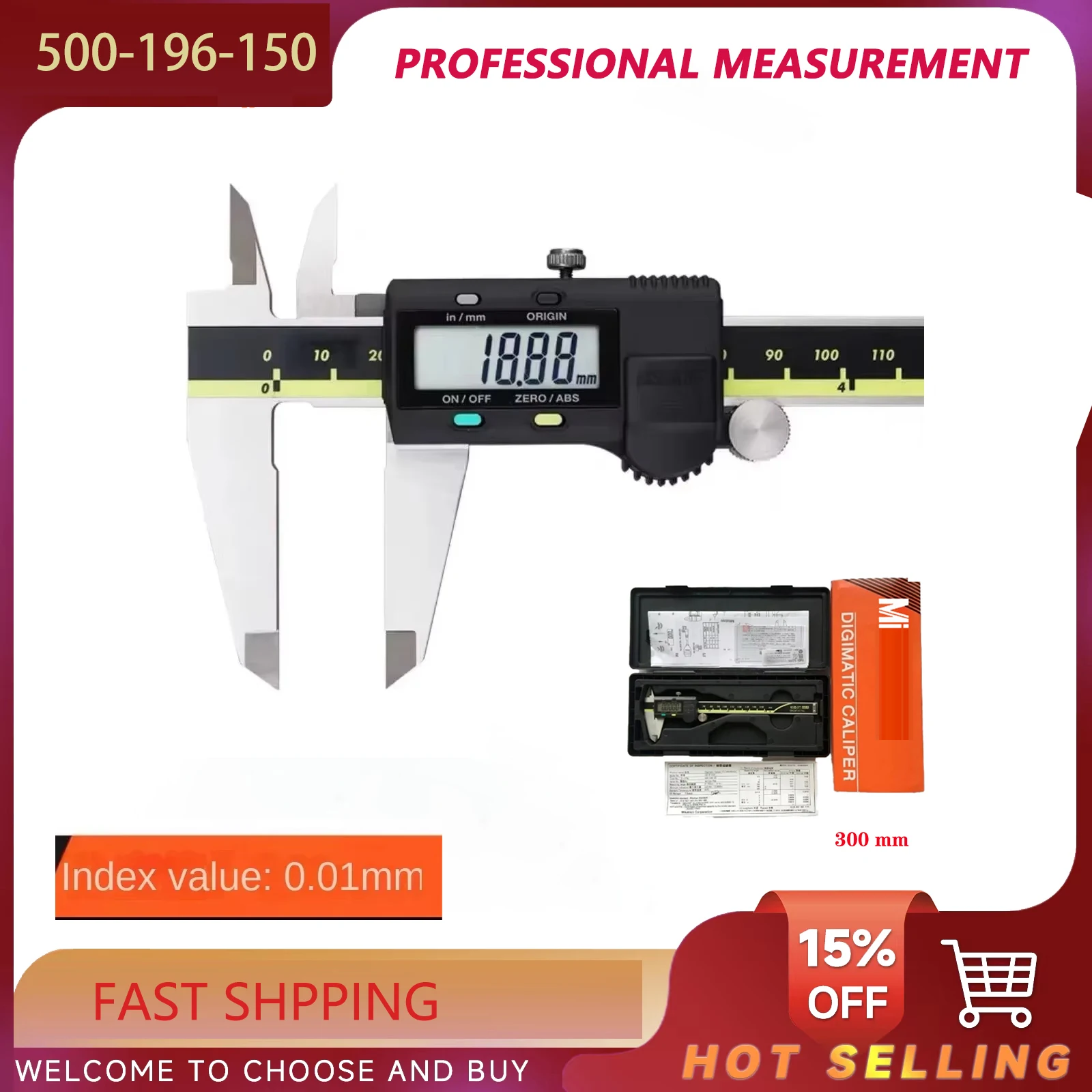 CNC Dial Caliper 0-150mm 500-196-30 Shockproof Stainless Steel Dial Vernier Caliper Industrial Precision Measuring Tool
