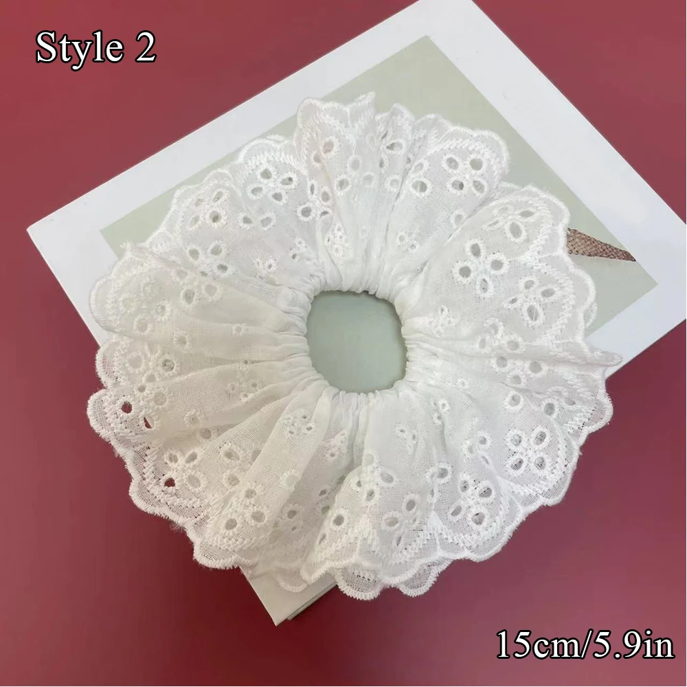 Hair Accessories Four Layer Oversized Lace French Hair Ring Ponytail Holder Hair Ties Lolita Lace Scrunchies INS DIY Soft 1PCS