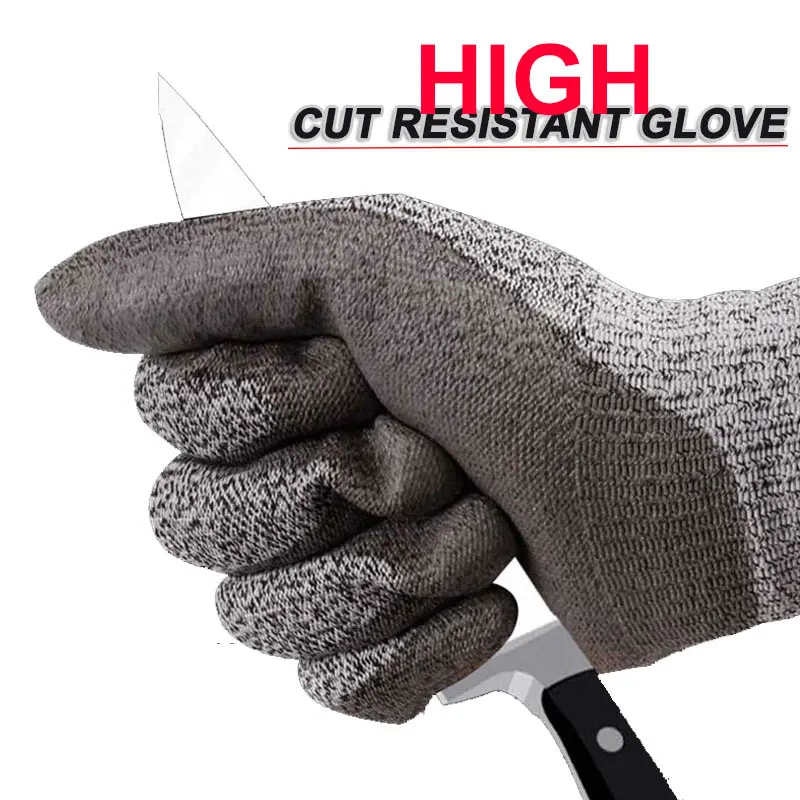 

NMShield 1/2/5/10/12 Pairs ANSI A4 Anti Cut Resistant Work Glove HPPE PU High Flex Proof Glass Handling Butcher Safety Gloves