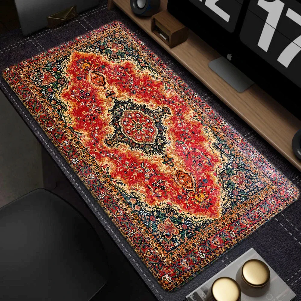 1pc Exquisite Persian Carpet XXL Mouse Pad Game Desk Accessories Table Mat Gamer Anime Computer Large Extended Non-Slip Cushion