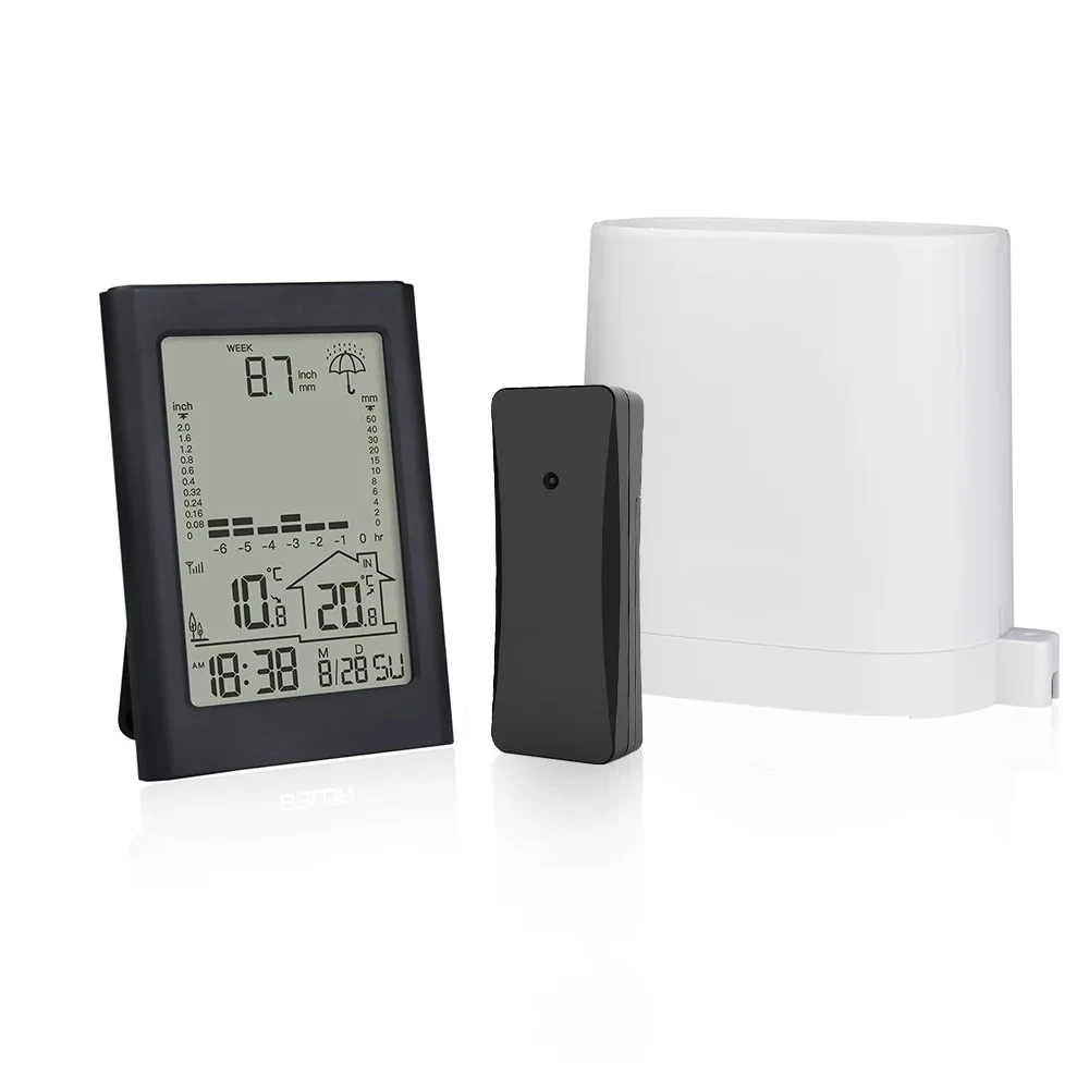 Color Screen Weather Station Rain Gauge Real-time Rain Detection Rain Gauge Calendar Alarm Clock Tool