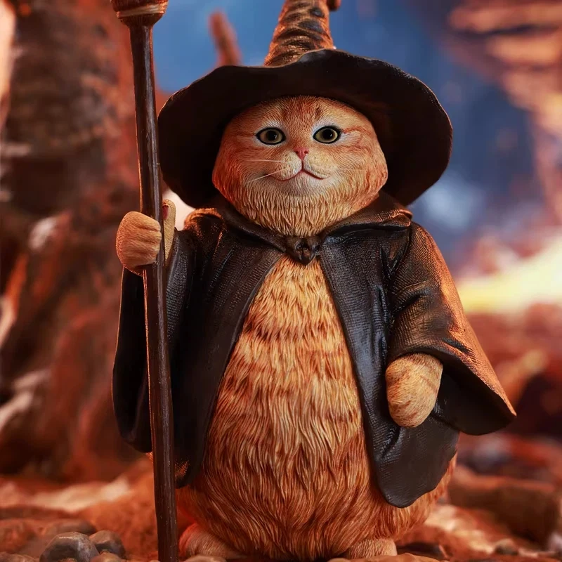 Novo em estoque mago mágico simulação gato modelo na moda brinquedo figura de ação mesa decoração perfeito aniversário surpresa presentes