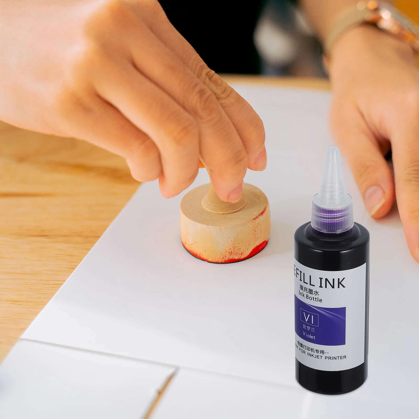 Archival Quality Pad Ink Refill Vivid Colors Long Lasting Fade Resistant For Self Inking Printmaking Fingerprint Pads