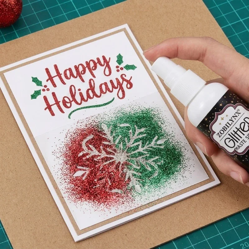 Spray Adhesive for Glitter Powder Christmas DIY Crafts Liquid Mist Glue for Holiday Card Floral Fabric 60ml - ZORILYNX