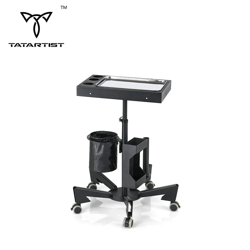 

Salon Tray Cart Tattoo Tray Rolling Trolley Adjustable Height Salon Tray on Wheels Storage Utility Cart