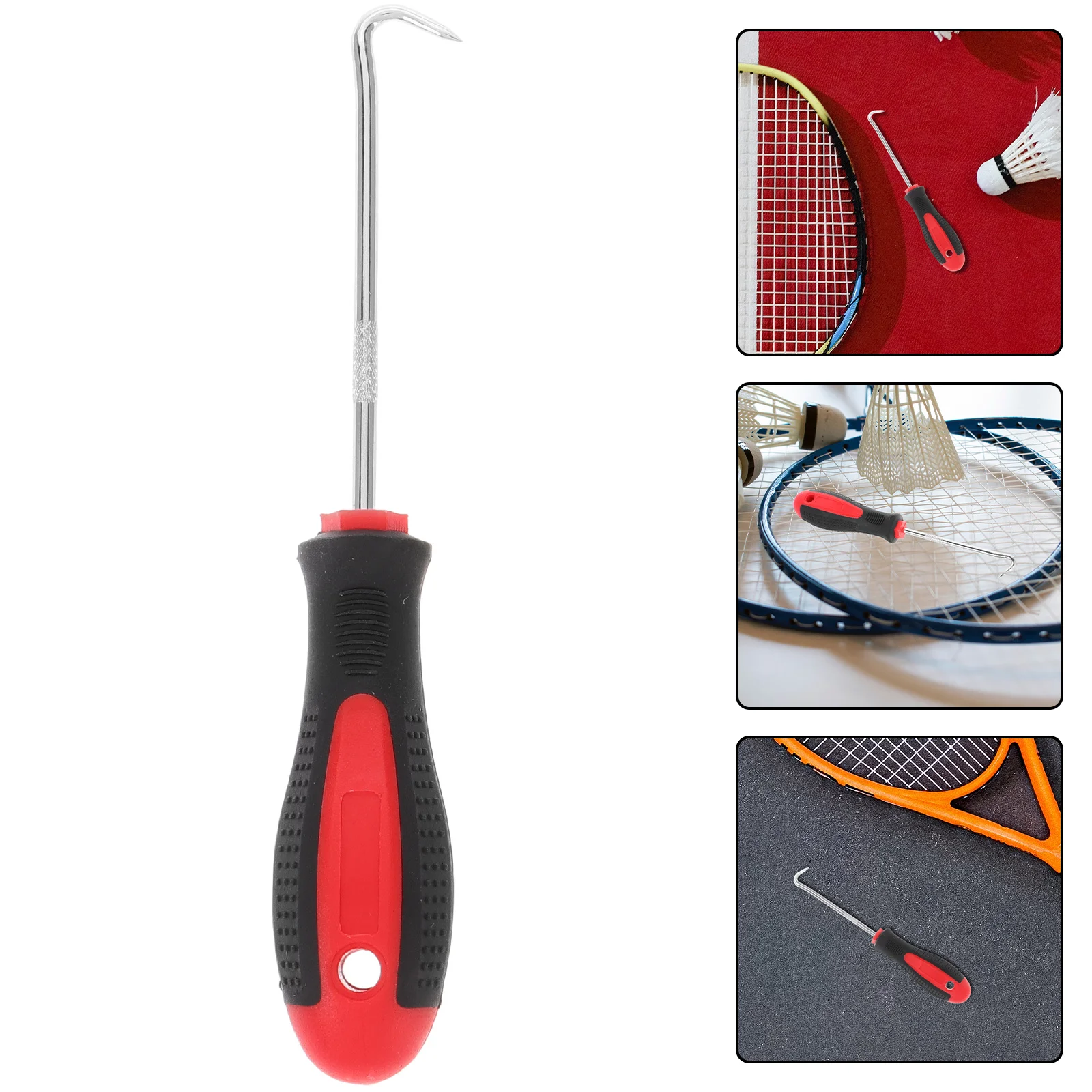 

Racket Stringing Hook with Ergonomic Handle for Badminton and Tennis Stringing Machine Tool Efficient Sports Racket Threading