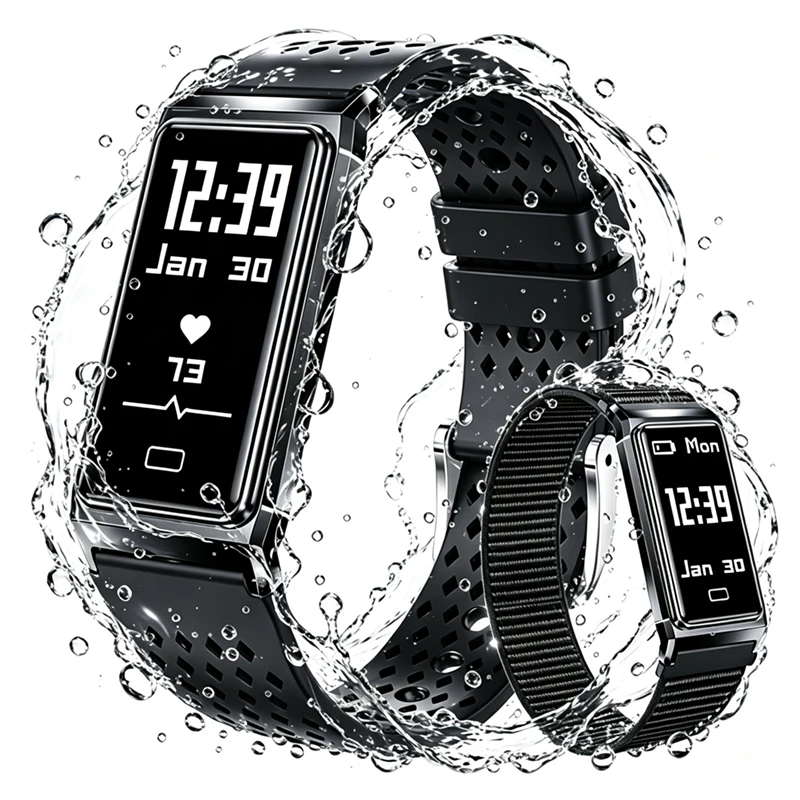 New Sport Fitness Tracker Smart Bracelet Men Women Health Monitor 10ATM Waterproof Call Reminder 15 Days Battery Life Smartwatch