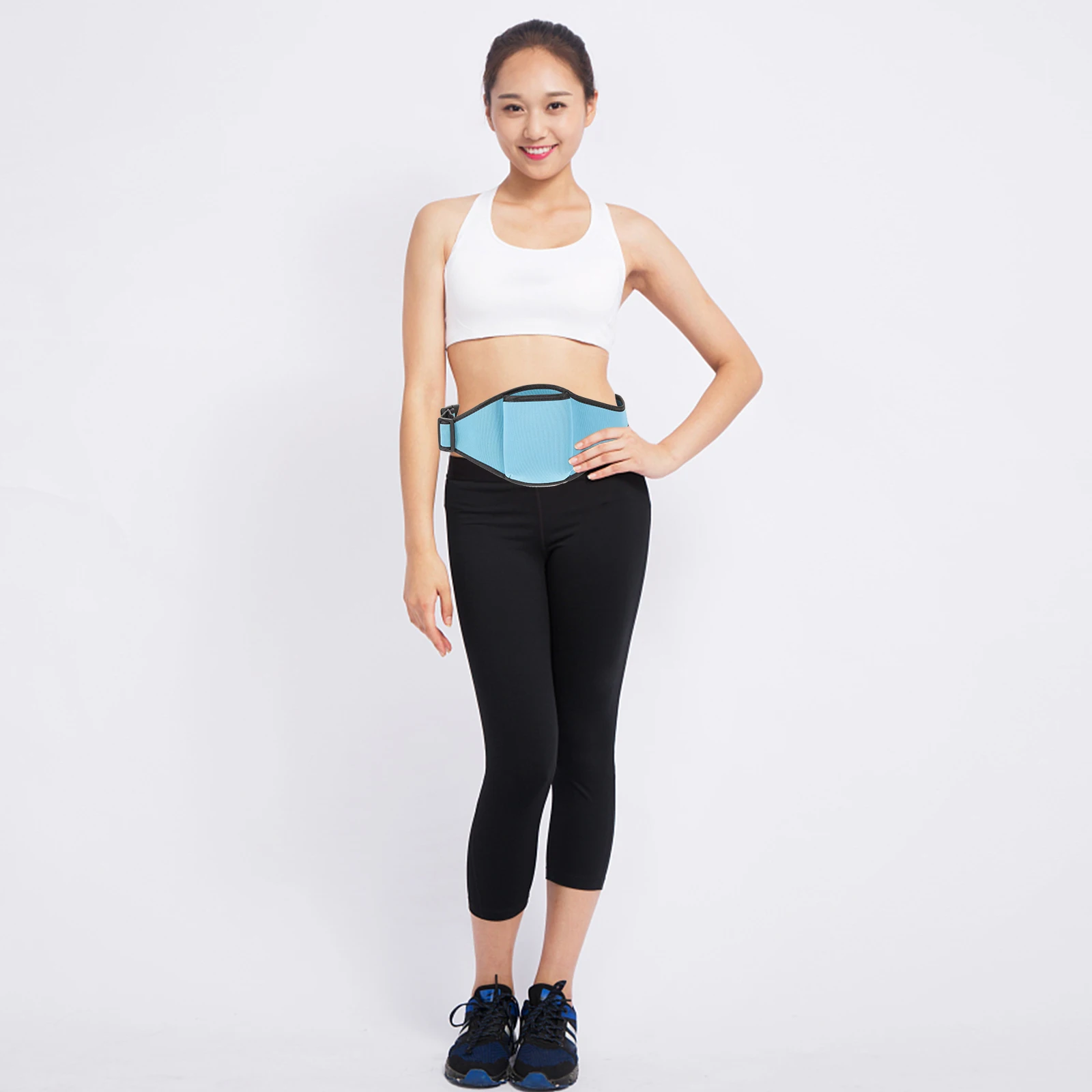 

2Pcs Microphone Bag Black Blue Adjustable Belt Fitness Fitness Mic Belt Instructor Sports Exercise Portable Mic Pouch
