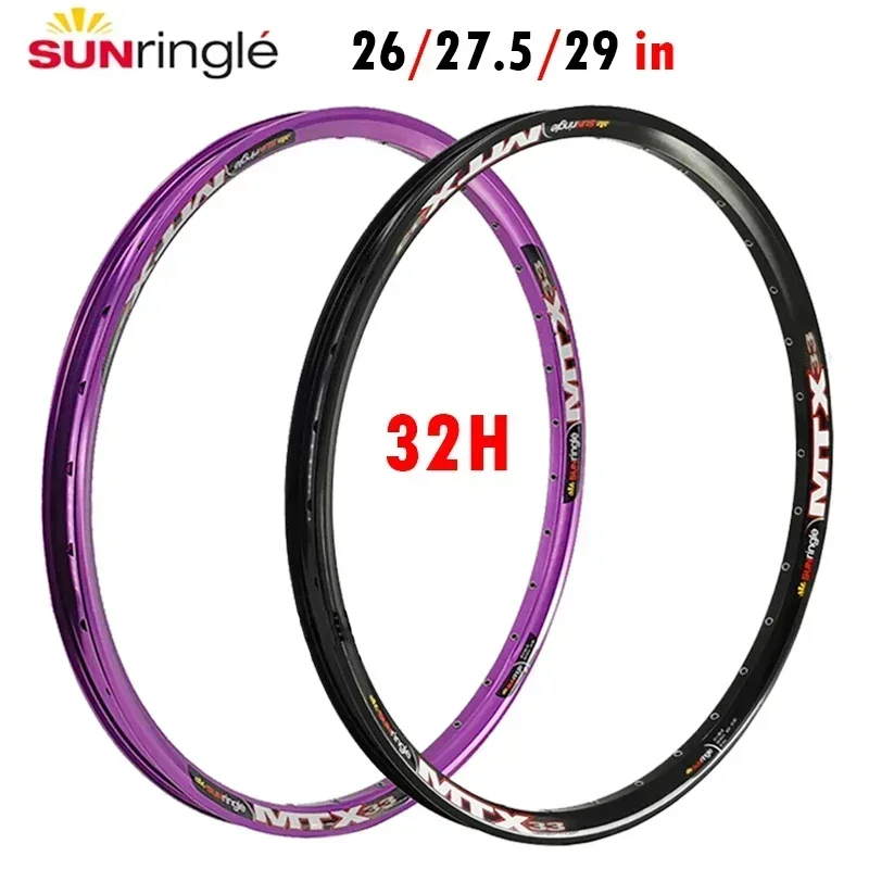 Sunringle High Strength Rims MTX33 Mountain Bike Circle 32H 26/27.5/29 inch MTB Della Bicicletta Rim TUBELESS READY Per DH FR AM