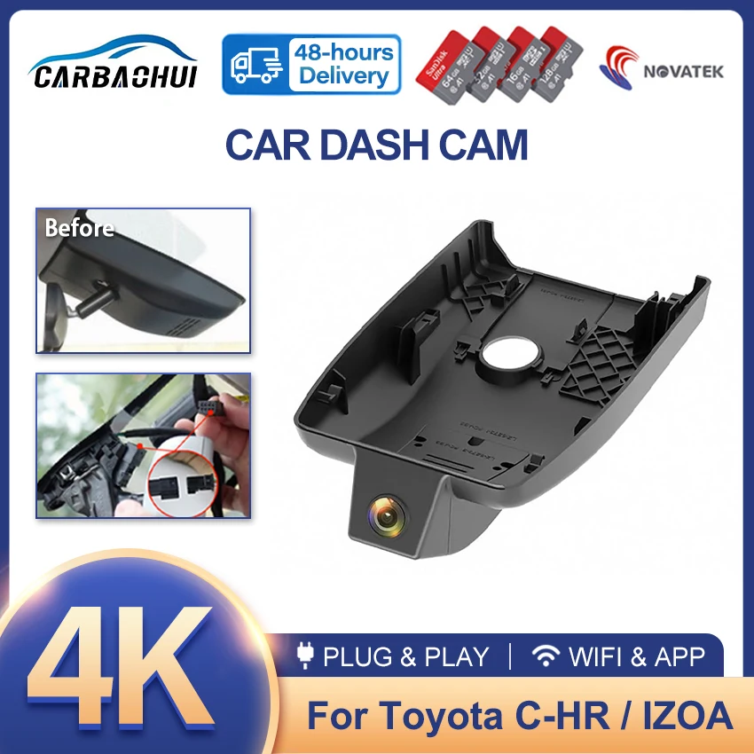 Rejestrator samochodowy Plug And Play Wifi Kamera samochodowa do rejestratora samochodowego do Toyota CHR C-HR 2017 2018 2019 2020 2021 2022 2023 DashCam