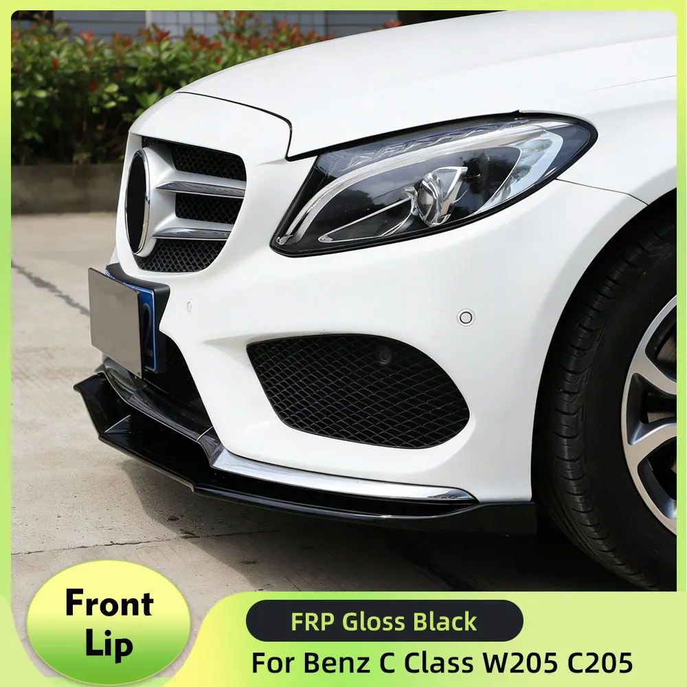 

Передний сплиттер (губа) для Mercedes-Benz C-класса W205 Sport Bumper C43 AMG Coupe Sedan 2014-2017, защита переднего бампера из FRP