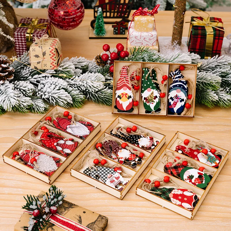

Colorful Cute Forester Christmas Pendant Wooden Home Decor American Style Gift For Holiday Season