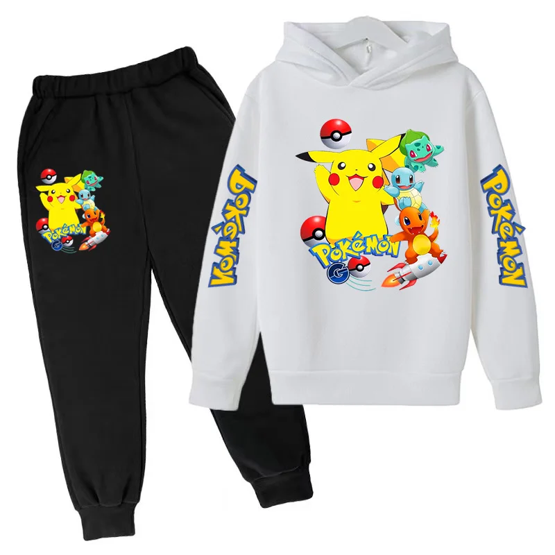 Neues Kinder-Sportoutfit-Set - Kapuzenjacke + lange Hose mit Cartoon-Mustern, lässige, lockere Passform, geeignet für Jungen und Mädchen im Alter von 3 bis 13 Jahren. – Detail 17