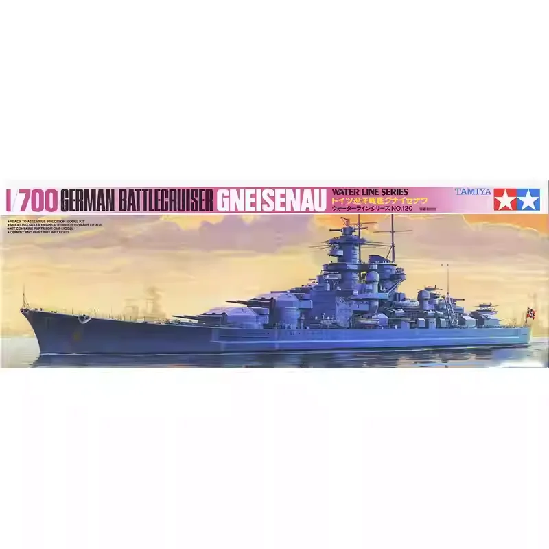 

TAMIYA 77520 German Battlecruiser Gneisenau Water Line Series 1/700 Military Assembled Scale Model Kit DIY Toy, Collection Gift