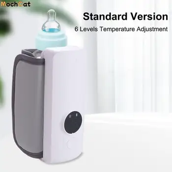 Chauffe-biberon Rechargeable USB 6 niveaux réglage de la température chauffe-lait avec affichage de la température chauffe-biberon sûr