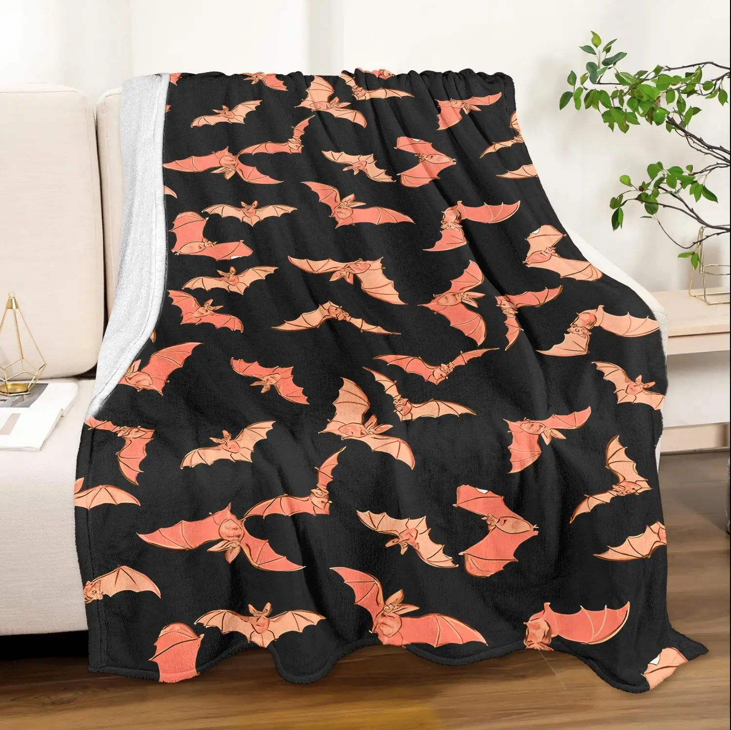 1 قطعة موضوع الهالوين رمي بطانية الوردي الخفافيش مخيف الفنون بو رقيقة بطانية هدايا للأريكة السرير سيارة المنزل التخييم استخدام طوال الموسم