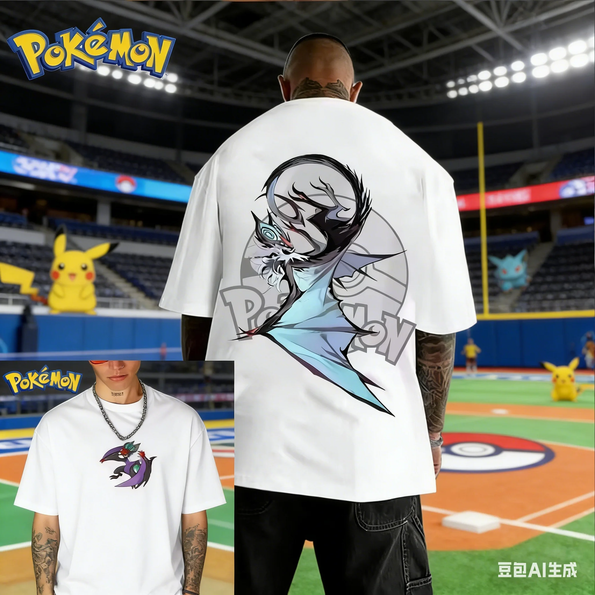 camiseta-estampada-pokemon-noivern-y2k-harajuku-streetwear-verao-casual-solto-para-homens-e-mulheres