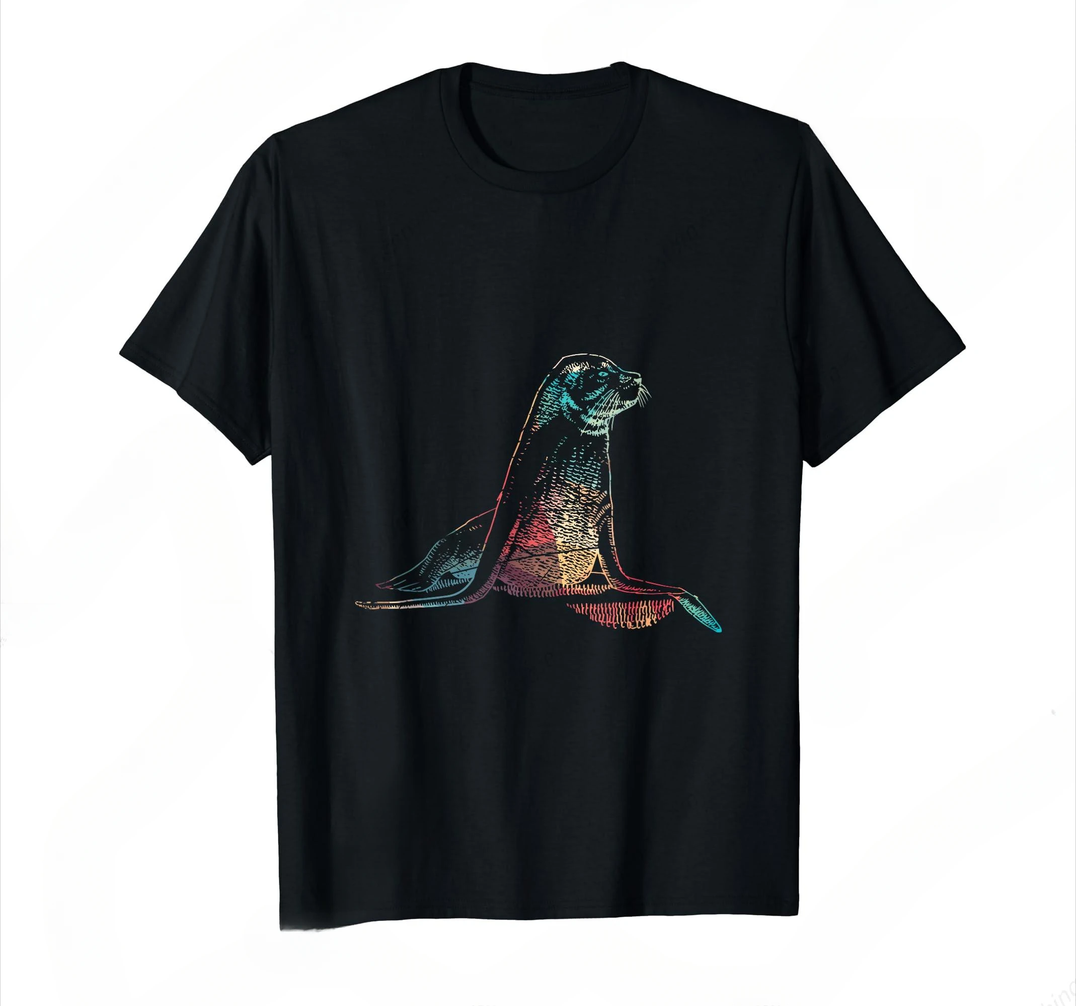 Ocean animal enthusiasts colorful sea lion men's and women's T-shirts fashionable casual men's clothes gift shirts