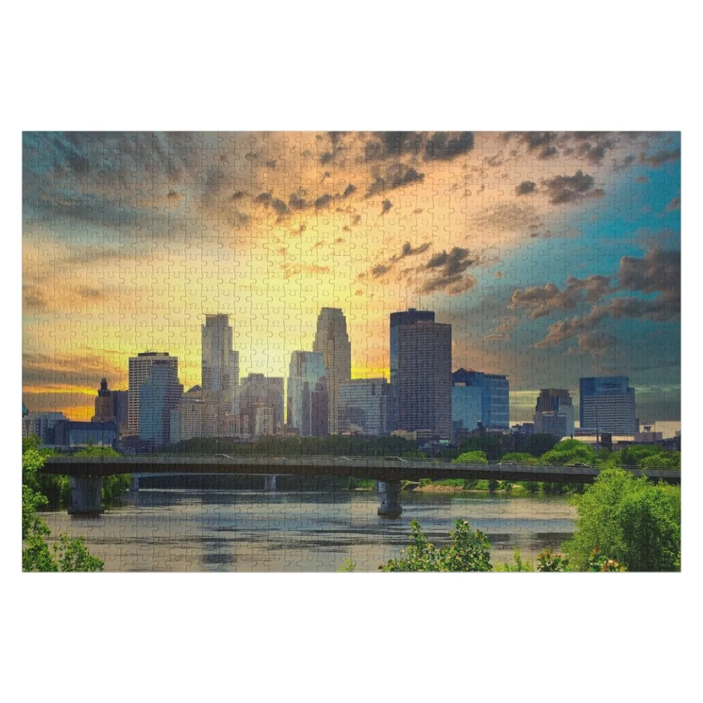 

Minneapolis Minnesota At Sunset Jigsaw Puzzle Personalised Toys Adult Wooden Puzzle