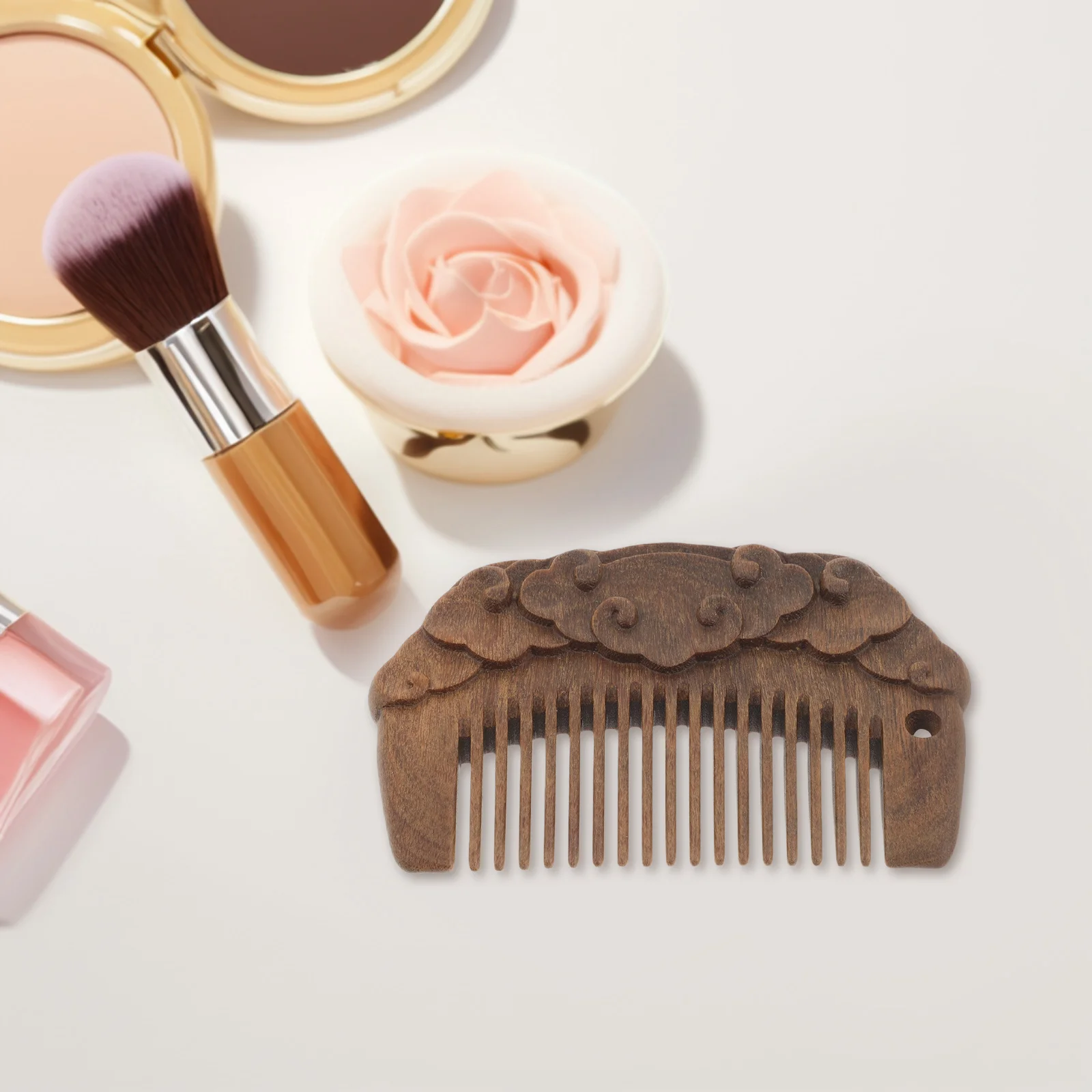 

Hand Carved Mini Wooden Comb Fine Tooth Portable Scalp Massage Tool Travel Hair Styling Comb for Men Women Daily Use