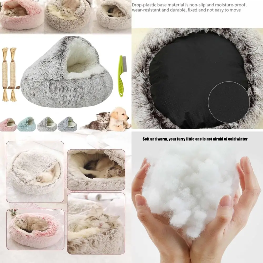 cama para animais de estimação lavável de tamanho médio: casulo aconchegante para cães e gatos