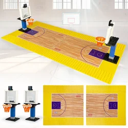 Basketball Court Baseplates and Sets of 2 Basketball Stands Building Bricks for Basketball Game Compatible with Major Brands Toy