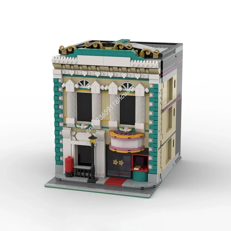 1614 elementów MOC Modularny Teatr Szkolny Model Modułowy Klocki Konstrukcyjne Składanie DIY Prezenty Świąteczne Kreatywne Zabawki Klocki Urodzinowe