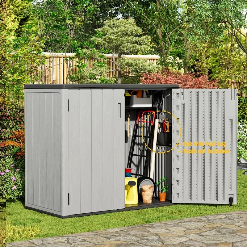 Mrosaa Large Outdoor Storage Box – Waterproof & Lockable Resin Shed for Garden, Patio, and Backyard Storage
