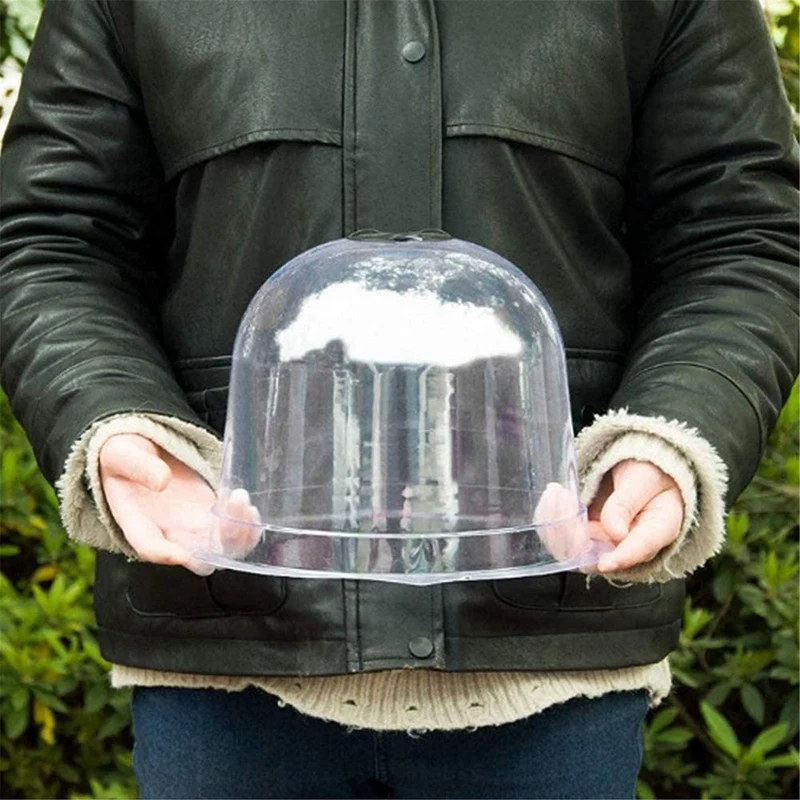 Garden Plant Cloche, Transparent Plant Dome Bell Cover 6 Pieces Plastic Plant Bell, For Warming