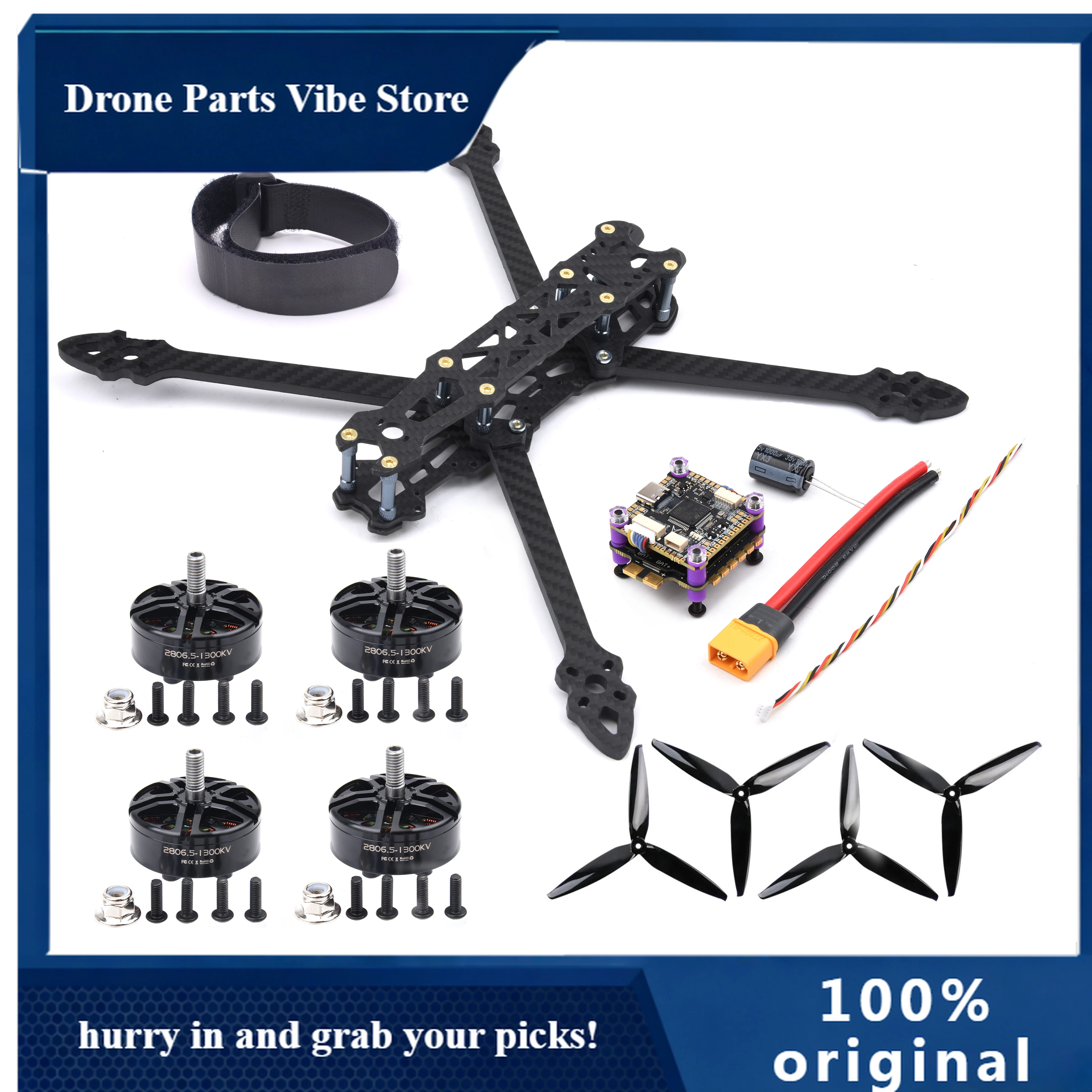 

APMark4 7inch 295mm Carbon Fiber Frame F4 F405 Flight Control 60A ESC 2807 1300KV Motor 7040 Propeller for FPV Long Range Frame