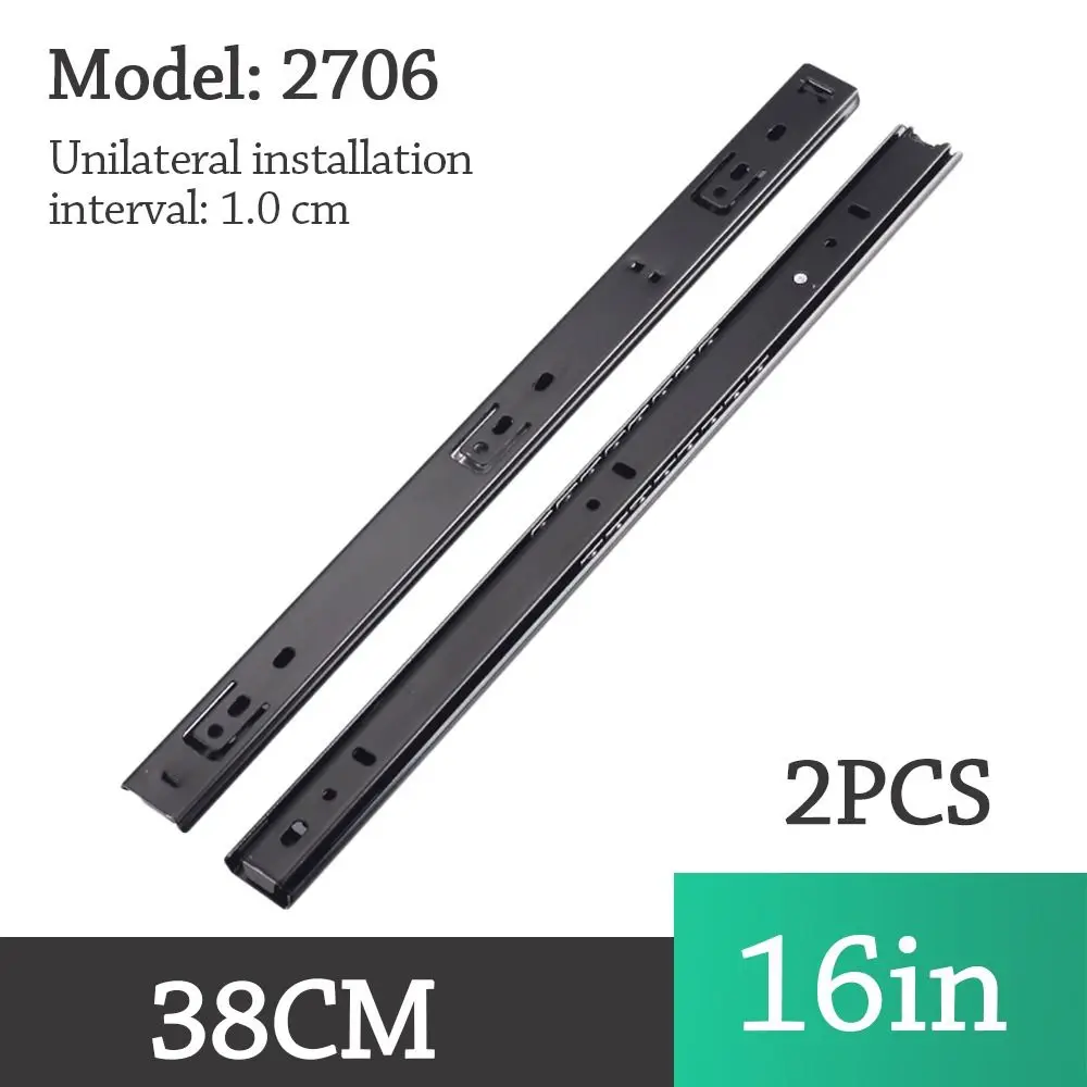 2PCS Smooth Glide Bearing Drawer Slides 10mm Wide Hardware Accessories Drawer Rail 14