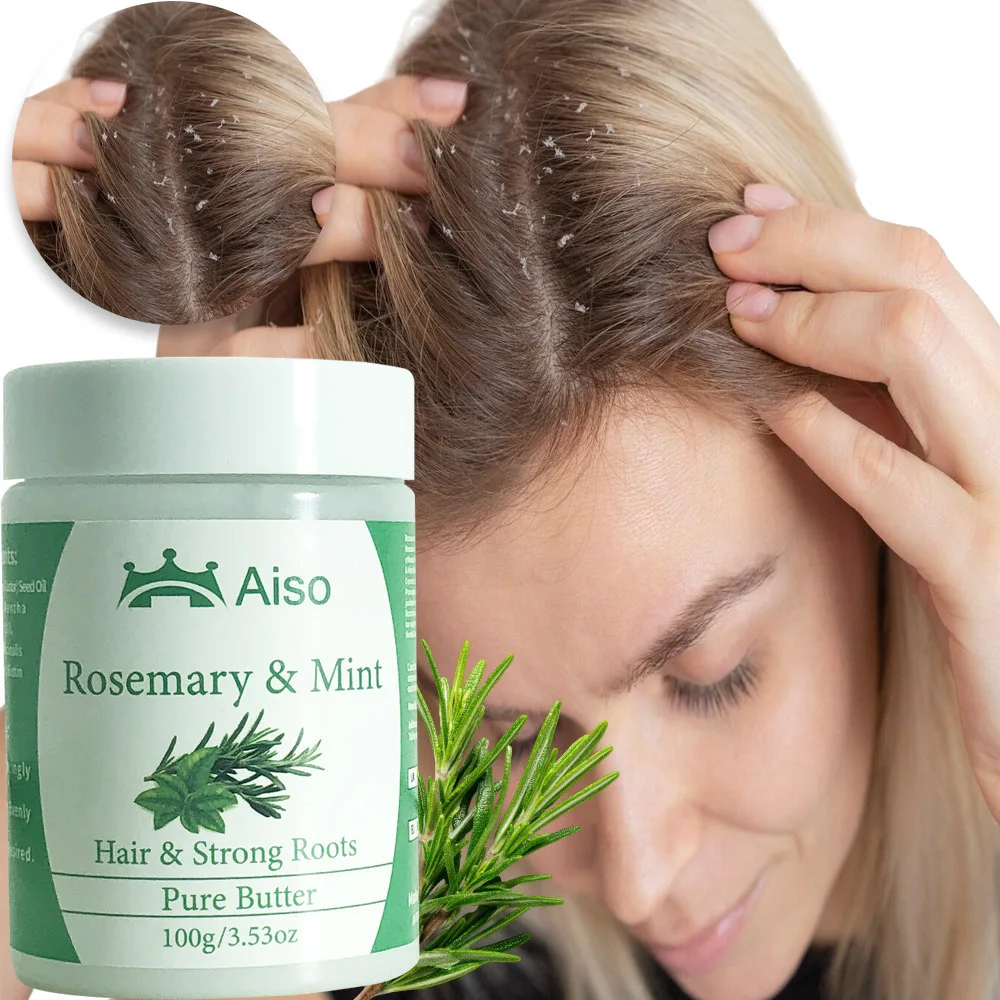 100g/3.53oz Rosemary Mint Hair Nourishing Butter for Stronger Hair, Formulated with Shea Butter for Healthy, Shiny Hair.