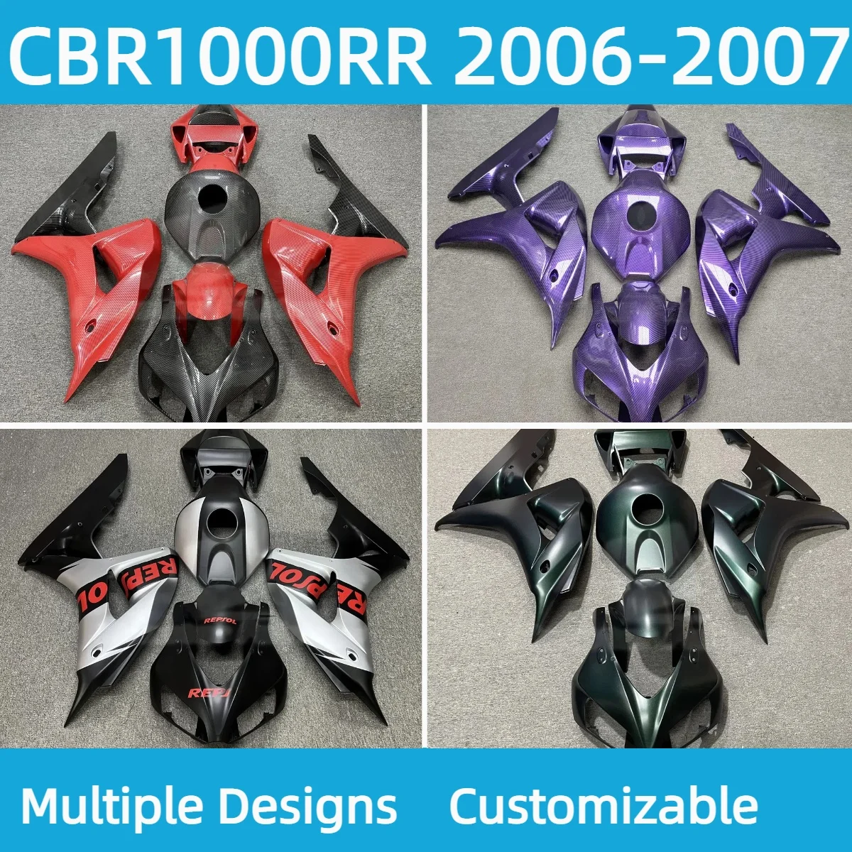 

Детали кузова, обтекатели CBR 1000RR 2006 2007, пластиковый комплект обтекателей для мотоцикла для HONDA CBR1000RR 06 07