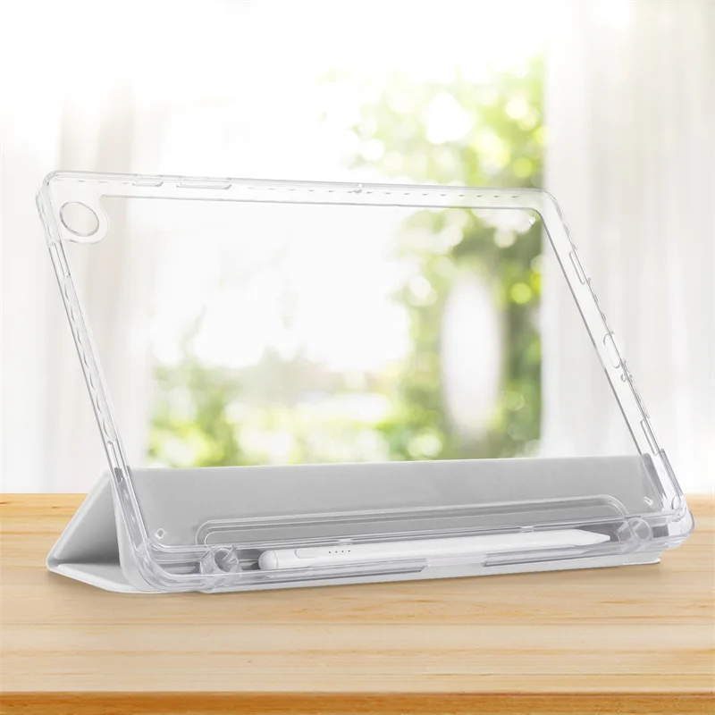 حافظة لهاتف هواوي Matepad Pro 12.2 مع حامل قلم رصاص ثلاثي الطي أكريليك شفاف خلفي غطاء صلب لهاتف Funda MatePad Pro 12 2 2025