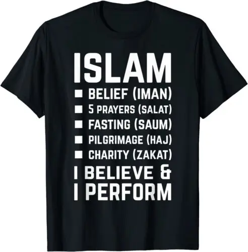 5 Five Bases or Pillars of Islam Islamic Best Design T-Shirt S-3XL