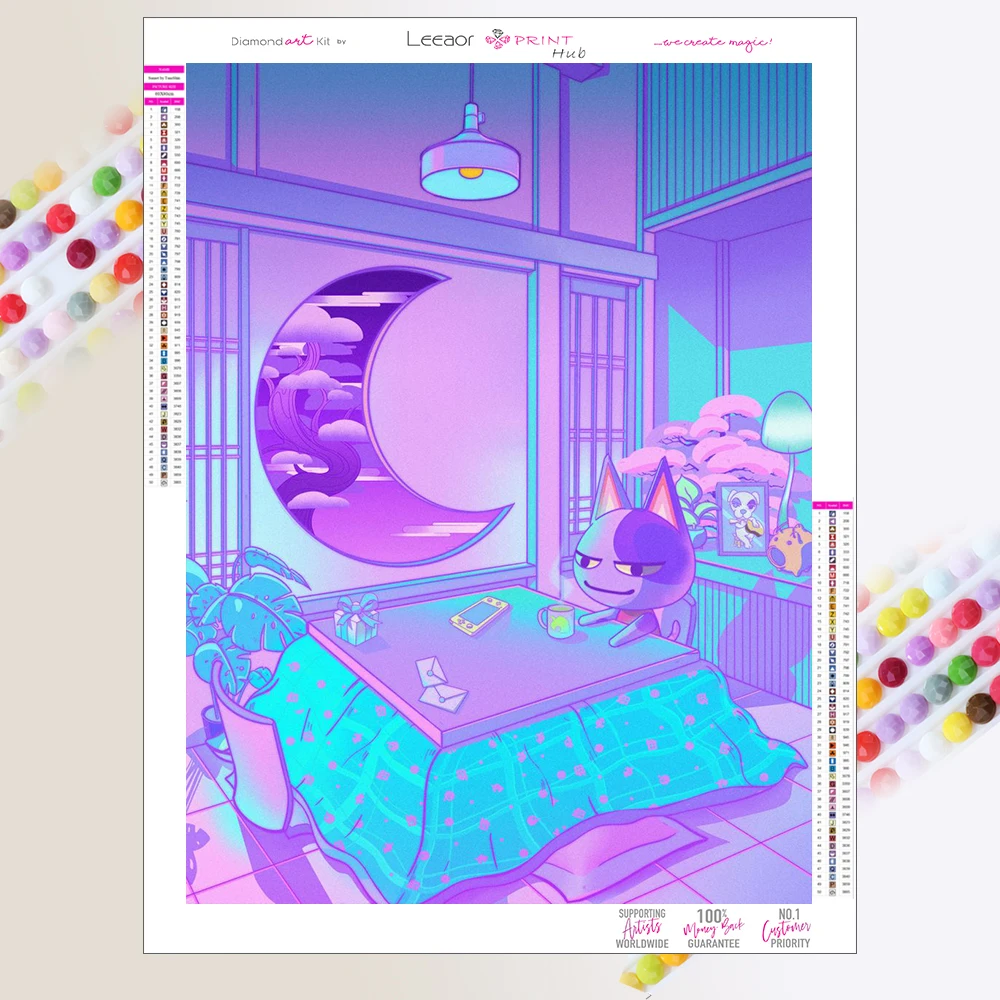 الصورة الأرجوانية DIY الماس اللوحة مدينة ليلة التوضيح سلسلة الماس الفسيفساء عبر غرزة ديكور المنزل الحرف اليدوية هدية