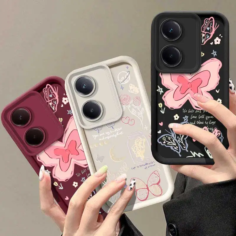 Y100 Butterfly and Blossom Sky Eye Ladder Phone Case For VIVO Y91 Y91i Y89 V29 V29Pro V27 V25 V23 V21 X90 X90Pro X80 X70 Cover