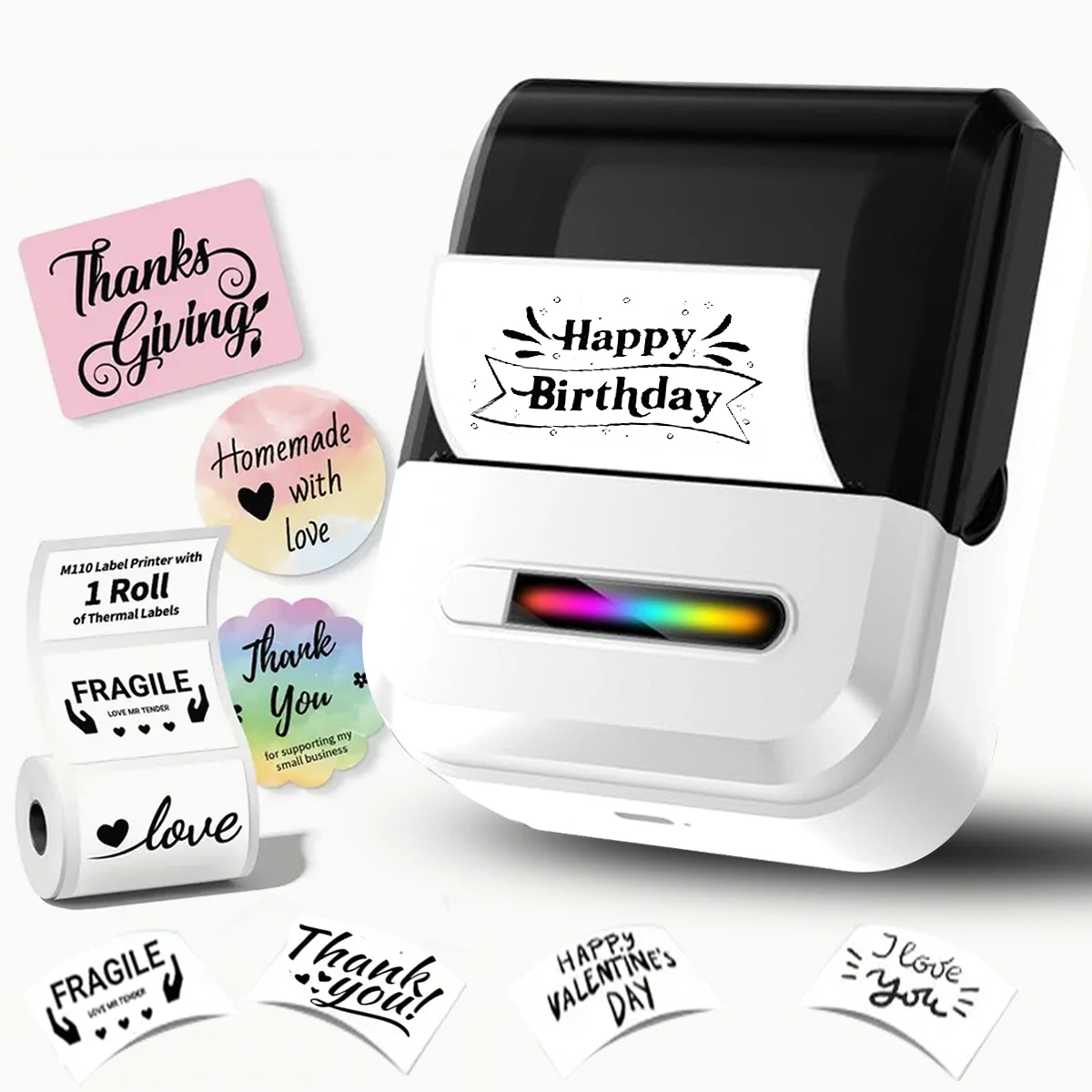 Mini portable thermal label printing machine - suitable for small businesses, offices, and homes, mobile wireless label barcode