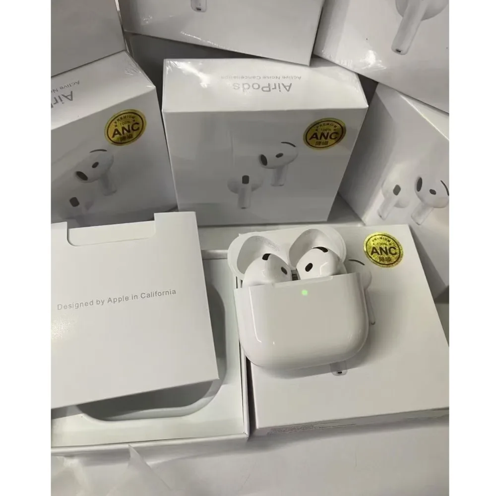 AirPods Pro 2 3 4 سماعة لاسلكية تعمل بالبلوتوث سماعات أذن نشطة إلغاء الضوضاء شفافة الصوت المكاني USB-C علبة شحن لابل