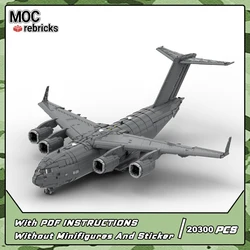 MOC Boeing C-17 Globemaster III Building Blocks Model Large Military Transport Aircraft Technology Bricks Plane Toy Kids Gift