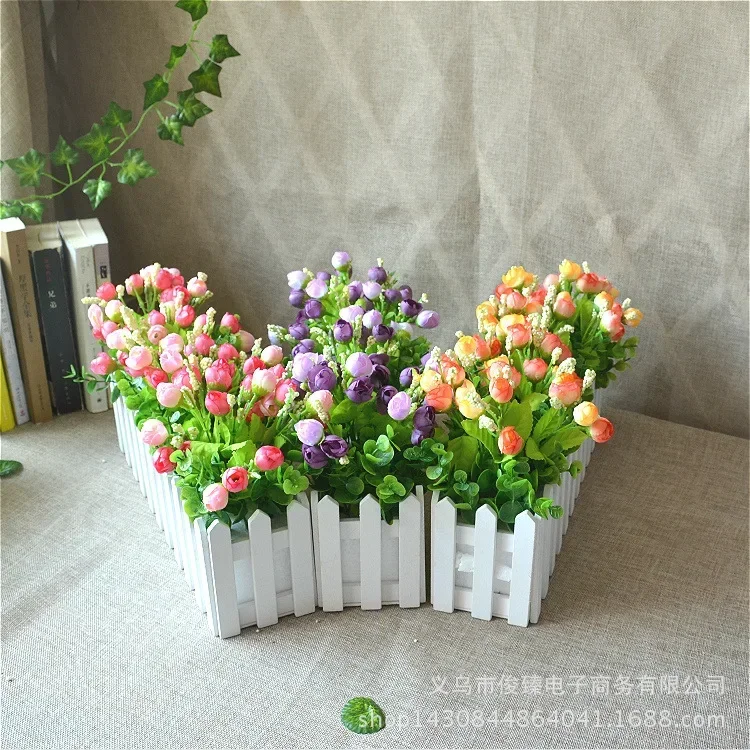 Wedding exhibition layout simulation flower set, silk fabric artificial flowers, restaurant, living room, storefront, 50 wooden